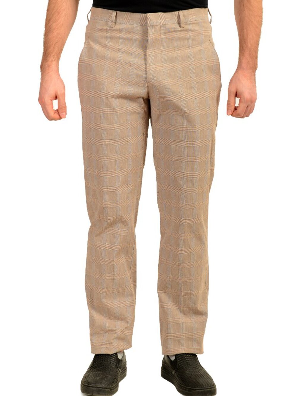 Malo Men's Multi-Color Plaid Flat Front Dress Pants US 34 IT 50